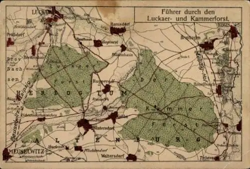 Ak Pflichtendorf Wintersdorf Meuselwitz in Thüringen, Führer durch den Luckaer- und Kammerforst