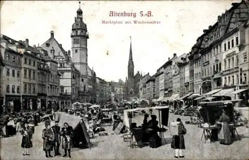 Ak Altenburg in Thüringen, Marktplatz, Wochenmarkt