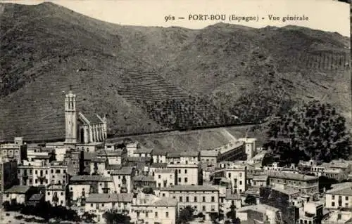 Ak Portbou Port Bou Katalonien, Panorama