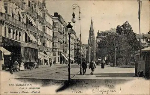 Ak Donostia San Sebastian Baskenland, Calle Hernani