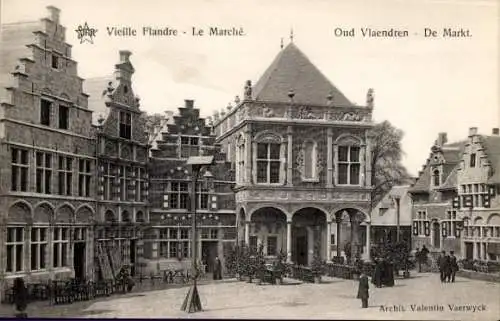 Ak Gent Gent Ostflandern, Weltausstellung 1913, Altflandern, Der Markt