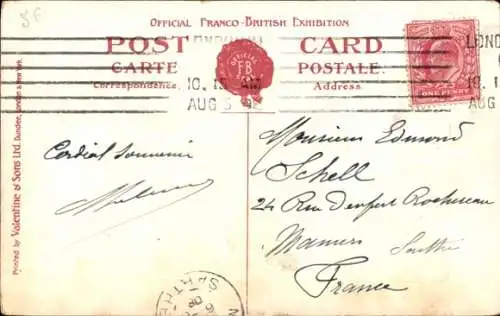 Ak London City England, Französisch-Britische Ausstellung 1908, Irisches Dorf