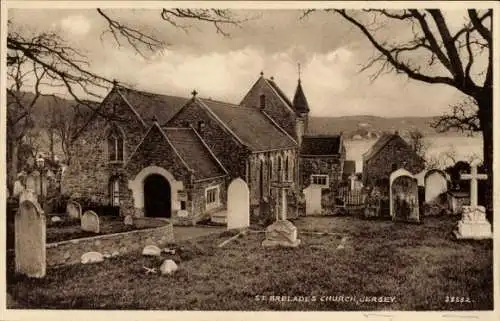 Ak Saint Brélade Jersey Kanalinseln, St. Brelade's Church