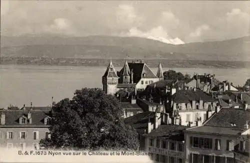 Ak Nyon Kanton Waadt, Schloss, Mont Blanc