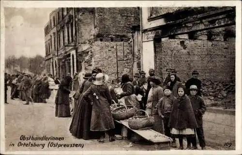 Ak Szczytno Ortelsburg Ostpreußen, Obsthändlerinnen