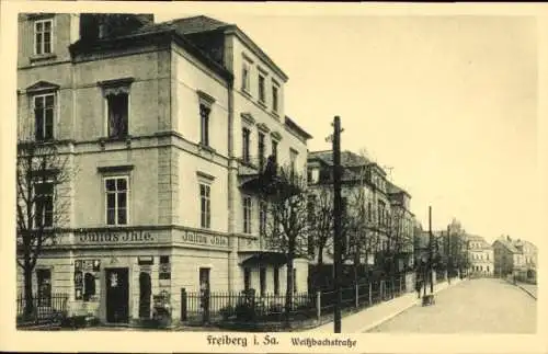 Ak Freiberg in Sachsen, Weißbachstraße, Geschäft Julius Ihle