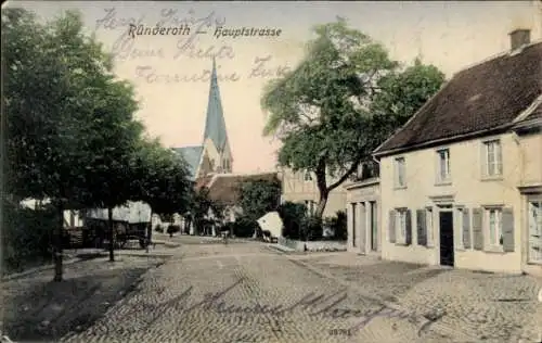 Ak Ründeroth Engelskirchen im Oberbergischen Kreis, Hauptstraße, Kirche