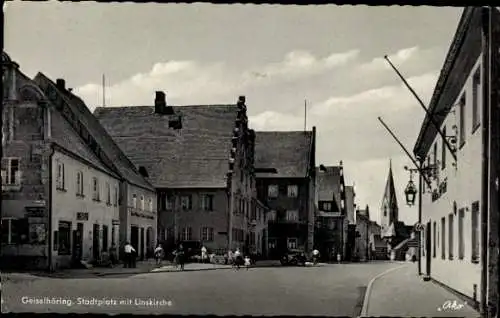 Ak Geiselhöring in Niederbayern, Stadtplatz mit Linskirche