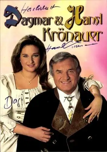 Ak Schauspieler und Sänger Dagmar und Hansl Krönauer, Portrait, Autogramm