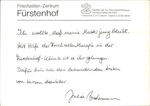 Ak Schauspielerin Julia Biedermann, Portrait, Autogramm