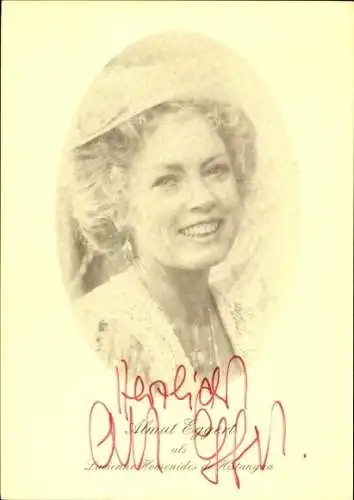 Ak Schauspielerin Almut Eggert, Portrait, Autogramm