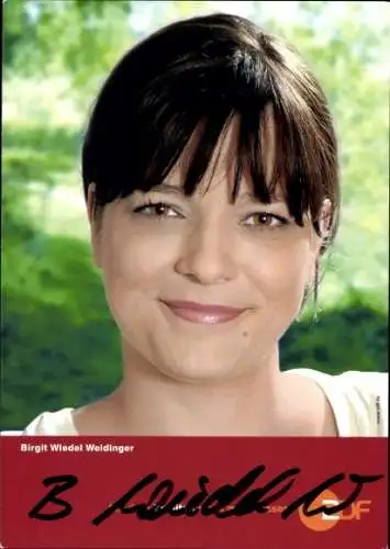 Ak Schauspielerin Birgit Wiedel Weidinger, Portrait,  Autogramm, ZDF, Serie Bianca