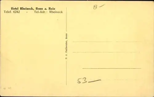 Ak Bonn in Nordrhein Westfalen, Hotel Rheineck