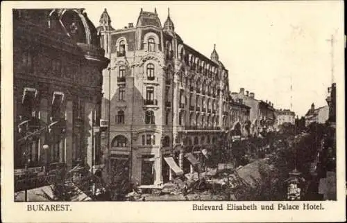 Ak București Bukarest Rumänien, Boulevard Elisabeth, Palace Hotel