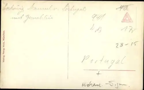 Ak König Manuel II von Portugal, Auguste Viktoria von Hohenzollern