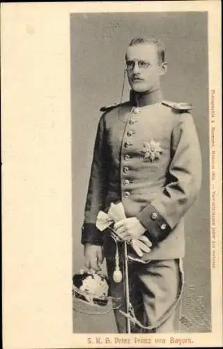 Ak Prinz Franz von Bayern, Standportrait in Uniform, Orden