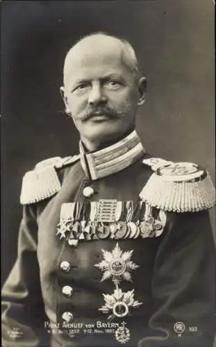 Ak Prinz Arnulf von Bayern, Portrait in Uniform, Orden