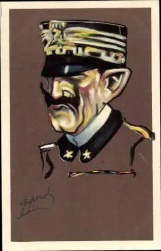 Künstler Ak Peroli, G., Karikatur, Italien, König Viktor Emanuel III