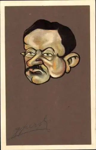 Künstler Ak Peroli, G., Karikatur, Deutschland, Walther Schücking