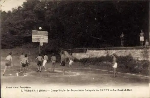 Ak Verberie-Oise, Französische Pfadfinderlagerschule, Basketball