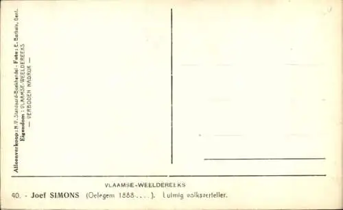 Ak Schriftsteller Joef Simons, Porträt