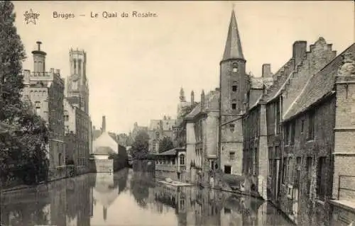 Ak Brügge Flandern Westflandern, Quai du Rosaire