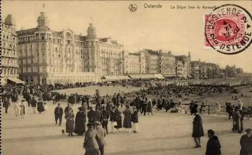 Ak Ostende Ostende Westflandern, Deich, Blick vom Kursaal