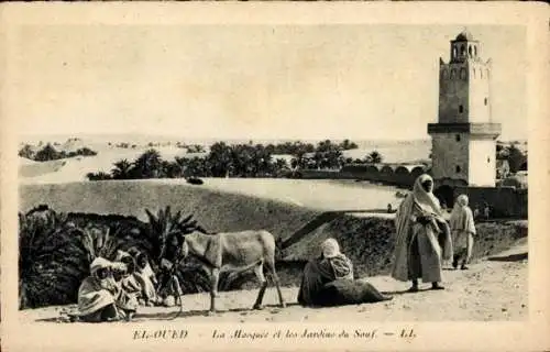 Ak El Oued Algerien, Die Moschee und die Gärten von Souf