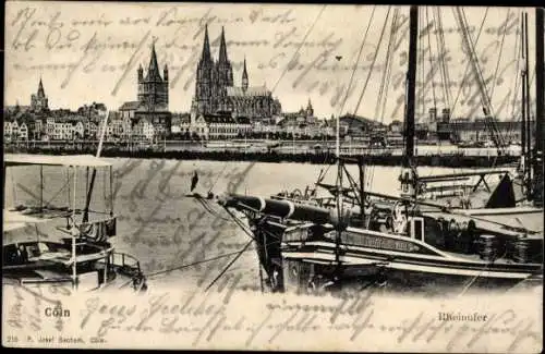 Ak Köln am Rhein, Rheinufer