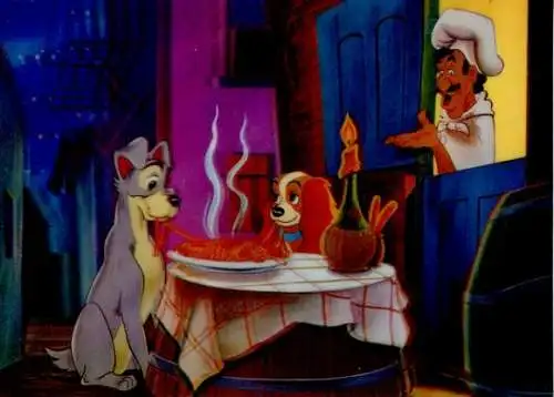 3-D Ak Walt Disney, Susi und Strolch, Restaurant, Spaghetti