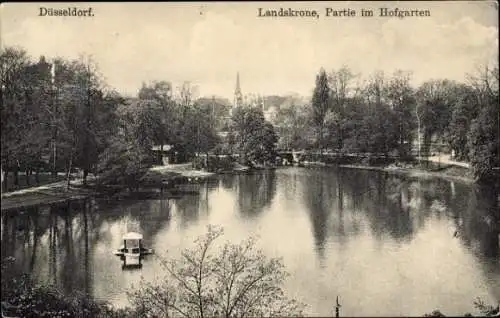 Ak Düsseldorf am Rhein, Landskrone, Hofgarten