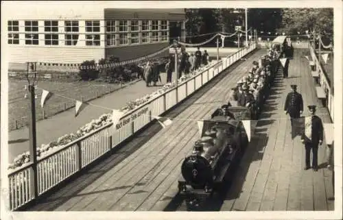 Ak Düsseldorf am Rhein, Große Ausstellung GeSoLei 1926, Liliputbahn, Bahnhof Haupttor