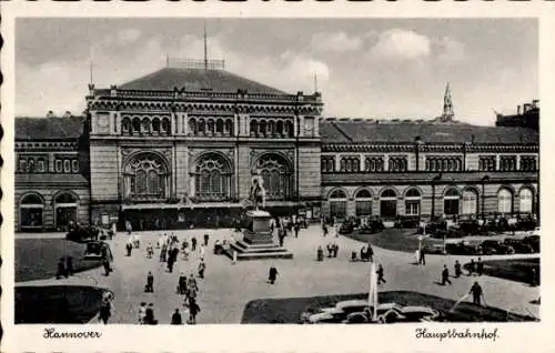 Ak Hannover in Niedersachsen, Hauptbahnhof, Denkmal