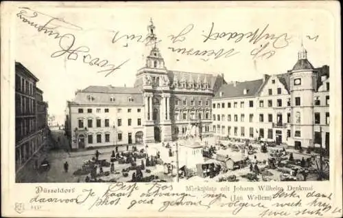 Präge Ak Düsseldorf am Rhein, Marktplatz, Johann-Wilhelm-Denkmal