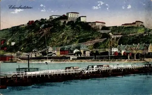 Ak Ehrenbreitstein Koblenz am Rhein, Schiffbrücke