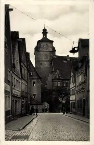 Ak Rothenburg ob der Tauber Mittelfranken, weißer Turm, Judentanzhaus