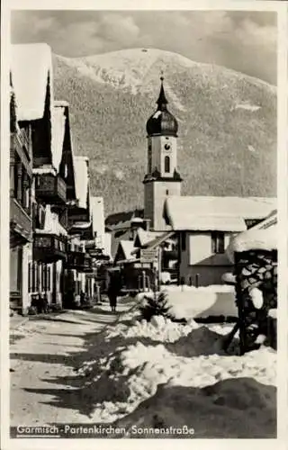 Ak Garmisch Partenkirchen in Oberbayern, Sonnenstraße, Winter, IV. Olympische Winterspiele