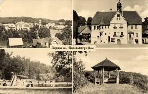 Ak Rastenberg in Thüringen, Teilansichten, Schwimmbad