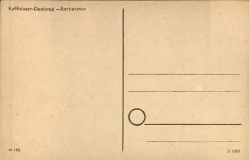 Ak Steinthaleben Kyffhäuserland in Thüringen, Kyffhäuser-Denkmal, Barbarossa