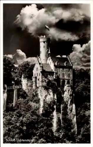 Ak Honau Lichtenstein in Württemberg, Schloss Lichtenstein, Wolken