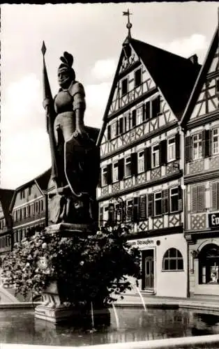 Ak Bad Mergentheim in Tauberfranken, Milchlingsbrunnen, Hotel zum Straußen