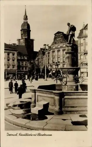 Ak Dortmund, Reinoldikirche, Bläserbrunnen, Tengelmann