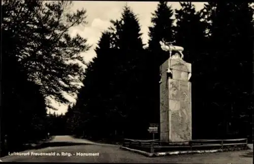 Ak Frauenwald am Rennsteig Ilmenau in Thüringen, Monument, Wald