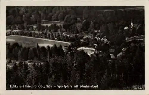 Ak Friedrichroda im Thüringer Wald, Sportplatz mit Schwimmbad