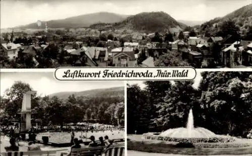 Ak Friedrichroda im Thüringer Wald, Gesamtansicht, Schwimmbad, Kurpark