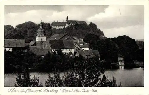 Ak Herzberg am Harz, Teilansicht, Jues-See