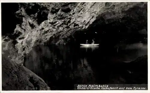 Ak Uftrungen im Harz, Höhle Heimkehle, Unterirdische Kahnfahrt, Tyrasee