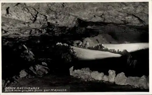 Ak Uftrungen im Harz, Höhle Heimkehle, Blick vom großen Dom zur Kapelle