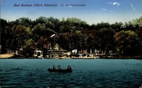 Ak Buckow in der Märkischen Schweiz, Fischerkehle, Ruderboot