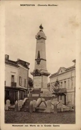 Ak Montguyon Charente Maritime, Denkmal für die Gefallenen des Ersten Weltkriegs